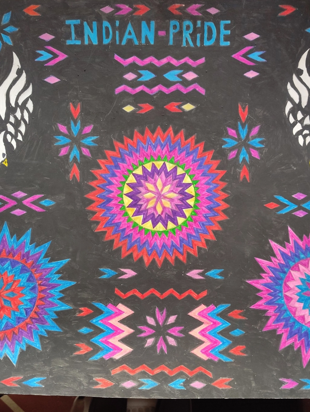 Handmade 'Indian Pride' Colorful Geometric Wall Art - Multicolor